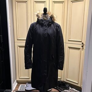 Black Parka with Faux Fur Hood